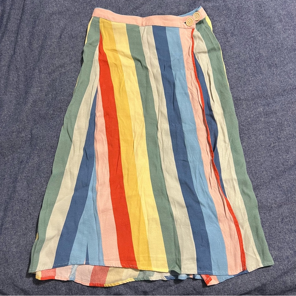 Reformation Rainbow Betty Wrap Skirt